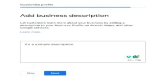 Add Business Description