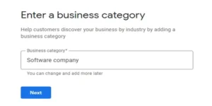 Enter Business Category